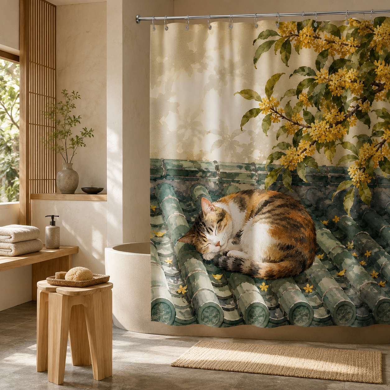 How to Style Artistic Shower Curtains for a Bathroom That Feels Finished