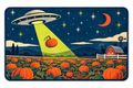 Alien Pumpkin Farm Printed Floor Mat on a white background, showing the complete printed design.
