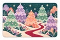 Candy Forest Christmas Printed Floor Mat on a white background, showing the complete printed design.