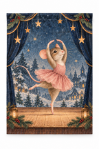 Christmas Ballet Mouse Printed Garden Flag on a white background, showing the complete printed design.