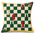 Christmas Chessboard Printed Pillow Cover on a white background, showing the complete printed design.