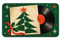 Christmas Vinyl Record Printed Floor Mat on a white background, showing the complete printed design.