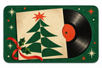 Christmas Vinyl Record Printed Floor Mat on a white background, showing the complete printed design.