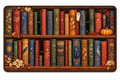 Haunted Bookcase Printed Floor Mat on a white background, showing the complete printed design.