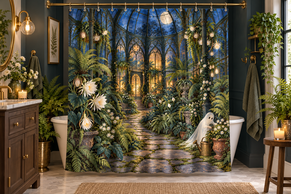 Haunted Conservatory Printed Shower Curtain