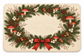 Mushroom Wreath Christmas Printed Floor Mat on a white background, showing the complete printed design.