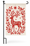 Nordic Reindeer Christmas Printed Garden Flag garden flag shown on a pure white studio background with the complete printed design.