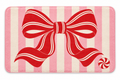 Peppermint Bow Christmas Printed Floor Mat on a white background, showing the complete printed design.