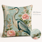 Polyester heron throw pillow cover with clean everyday fabric texture