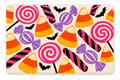 Retro Halloween Candy Printed Floor Mat on a white background, showing the complete printed design.